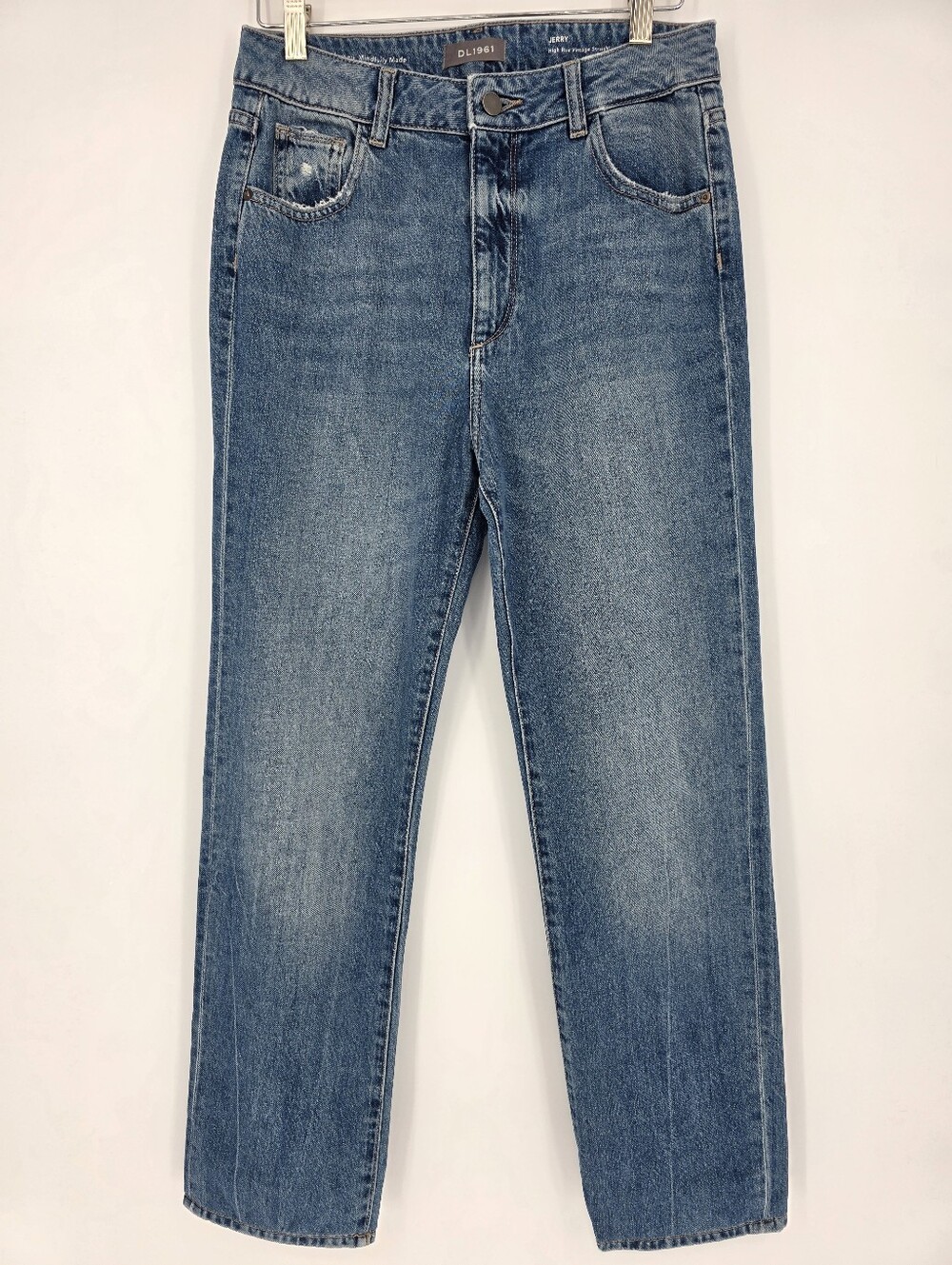 DL1961 Jerry High Rise Vintage Straight Jeans Womens 26 Keller Medium Wash 100%